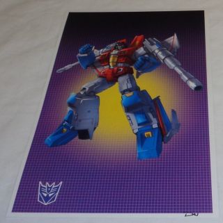G1 Transformers Decepticon Starscream Version 2 Poster 11x17 Box Art Grid