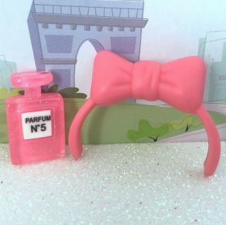 2 Pc Authentic Littlest Pet Shop Lps Htf Pink Bow Headband Accessories Lot❤️