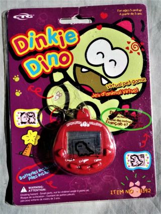 Vintage 1997 Rakuraku Dinokun Dinkie Dino Virtual Tamagotchi Pet | As - Is/parts
