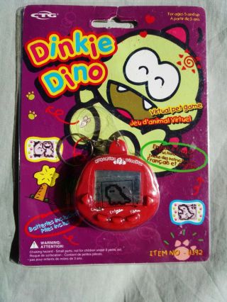 Vintage 1997 RakuRaku Dinokun Dinkie Dino Virtual Tamagotchi Pet | As - is/Parts 3