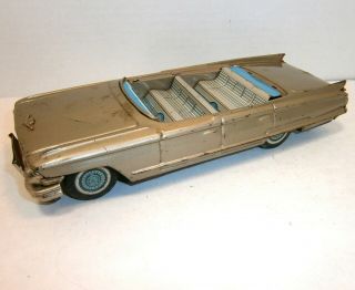 Vintage Bandai (japan) Tin Litho Cadillac 8 - In Friction Pwrd - Pts/restore