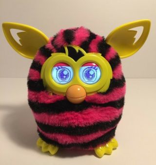 Hasbro Furby Boom Pink And Black Stripes 2012 Electronic Interactive Toy