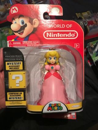 World Of Nintendo Princess Peach 4 " Action Figure -,  Rare