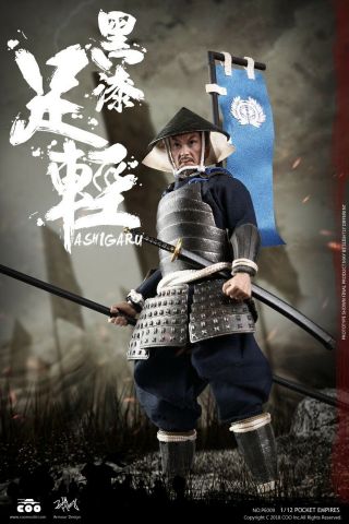 Coomodel Japanese Samurai Soldier Black Armor Ashigaru 1/12 Figure