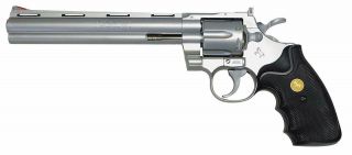 Crown Model Hop Up Air Revolver No.  18 Colt Python Hunter 8 Inches Inch Silv