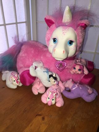 Pony Surprise Plush Stuffed Unicorn Horse With 6 Babies