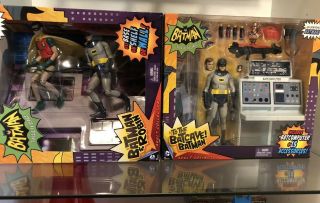 BATMAN & ROBIN 1966 DELUXE ACTION FIGURE SET And 1966 Batman Batcave 5