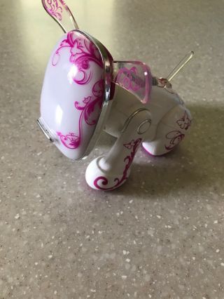 20076 Hasbro/sega Robotic Light Up I - Dog White With Pink Flowers/butterflies 4 "