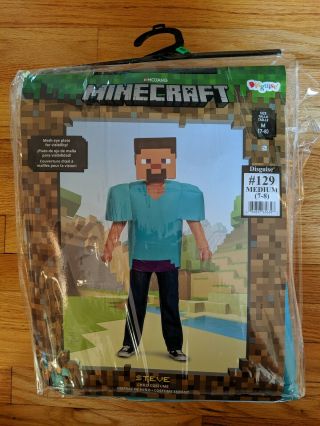 Childs Minecraft Steve Costume - Size Medium (7 - 8)