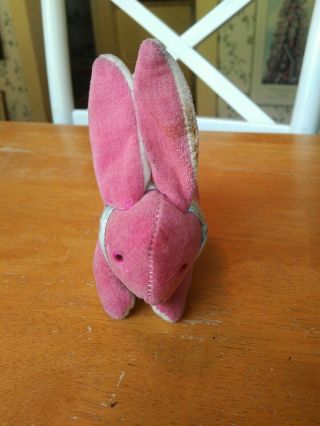 Antique/vintage 1950s Velvety Bunny Rabbit Teddy Bear Friend Japan 5x5in Vgc