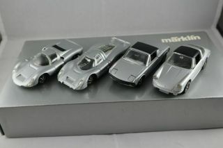 1:43 Vintage Marklin Porsche 4 Car Set 911 914 907 910 Silver