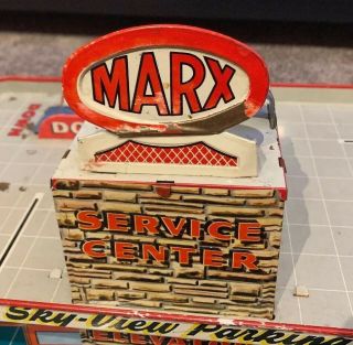 Rare Vintage Marx Pressed Metal Gas Station Service Center 2