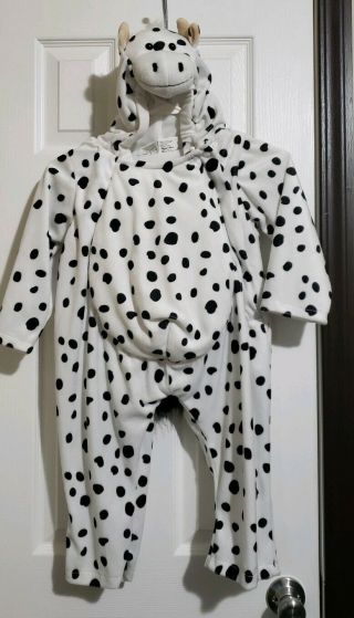 Chrisha Creations Cow Costume Playful Plush Age 2 - 4 Halloween White Black H2