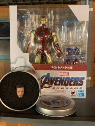 Bandai S.  H.  Figuarts Iron Man Mark Mk 85 Endgame Authentic Stark Head