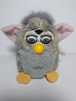 1998 Furby Model 70 - 800 Grey Gray With Pink Ears Tiger Electronics