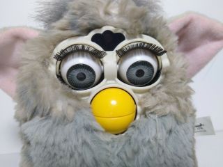 1998 Furby Model 70 - 800 Grey Gray with Pink Ears Tiger Electronics 2