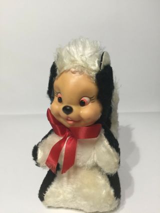 Vintage Plush Skunk Rubber Face Rubberface Ideal Toy Corp Usa