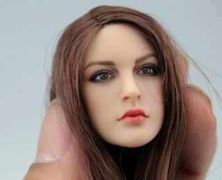 Custom 1/6 Scale Brown Hair Female Head Sculpt For 12 " Ht Vc Ph Dolls