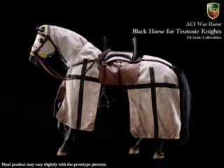 Aci 1/6 Scale 12 " War Horse Teutonic Knight Black Horse H03a