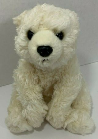 Aurora World Polar Bear Plush Realistic White Cream Teddy Stuffed Animal Sitting