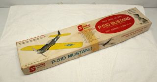 Vintage Sterling Models P - 51d Mustang Airplane Balsa Wood Model Kit Control Line