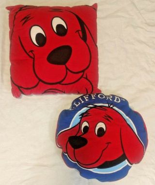 Clifford the Big Red Dog Design 2 pillows children ' s decor red blue 2