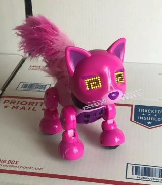 Euc Spin Master Zoomer Meowzies Arista Pink Robot Interactive Kitty Cat 2016