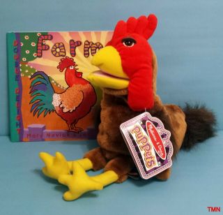 Melissa And Doug Picket The Rooster Plush Hand Puppet Plush Toy 17 " 2561 W Book