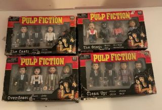 Neca Pulp Fiction Geoms Complete Set Of 4tarantino Travolta Uma Doll Toy Figures