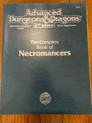 The Complete Book Of Necromancers Ad&d 2nd Ed 1995 Tsr 2151 Dungeons & Dragons