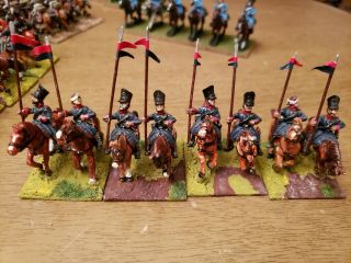 28mm Superbly Painted Prussian Napoleonic Lancers Metal 8 Figs Elite Figures