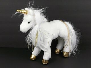 White Unicorn Stuffed Animal Douglas Cuddle Toy Plush Horse Gold Horn Hooves