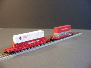 Azl 53’ Well & Micro - Trains Z 70’ Gunderson,  2 - Cars W/containers,  Canadian Pacific