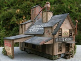 N Scale Building.  Majestic Hardware.  Structure Is Custom Detailed And Weathered.