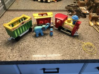 1970’s Fisher Price Vintage Little People Play Circus Train & Animals 991