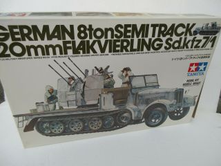 Tamiya 1/35th Scale German Ww2 8ton Semi Track W/20 Mmflakmvierling Kit (mm150)