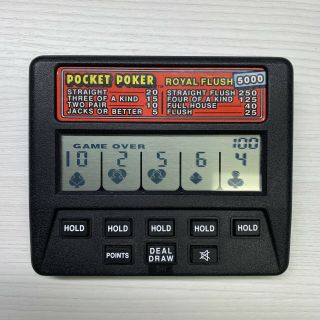 Radica Pocket Poker Electronic Handheld Royal Flush 5000 Game Travel Model 1310