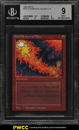 1993 Magic The Gathering Mtg Beta Red Elemental Blast C R Bgs 9 (pwcc)