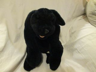 Plush BLACK LABRADOR PUPPY Dog Puppet 2274 Black Lab Folkmanis Puppet 2