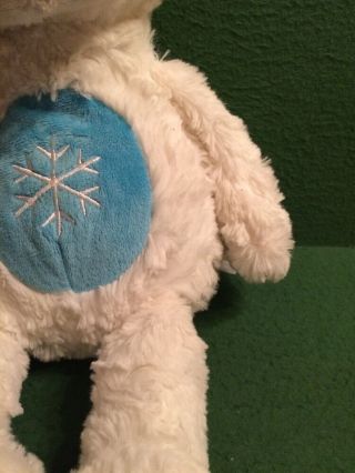 ANIMAL ADVENTURE white blue brown PUPPY DOG W/ SNOWFLAKE 18 