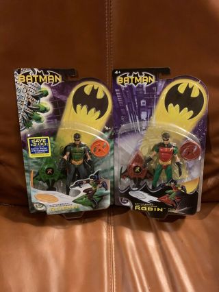 Mattel Batman Battle Board Robin 2pk Red & Green 2003 Variant Action Figure