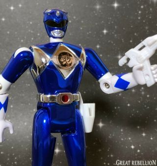 Mighty Morphin Power Rangers The Movie Blue Ranger Metallic Action Figure 1995