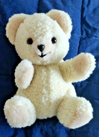 Vintage 1986 Russ Stuffed Plush Snuggle Teddy Bear 11 " Hand Puppet - Euc