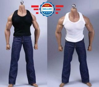 1/6 Tank Top Vest Jeans Set For 12  Male Muscular Body Tbl Phicen M34 M35