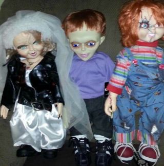Chucky And Tiffany (bride Of Chucky) 24” Dolls Rare Set Middle Doll Not Avail