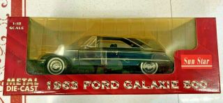 Sun Star 1:18 Die Cast 1963 Ford Galaxy 500 1462 Dk Blue Hardtop