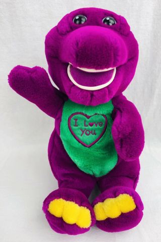 10 " Plush Toy Doll Stuffed Barney The Purple Dinosaur Sings I Love You Song