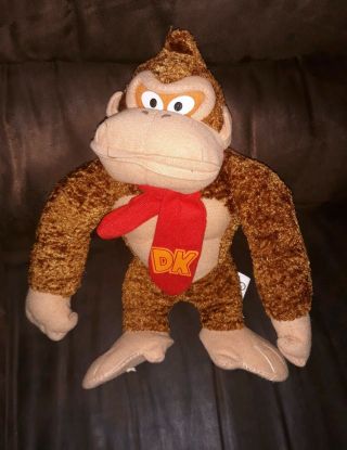 Nintendo Donkey Kong Plush Kellytoy Stuffed Animal 2001 Monkey Dk Red Scarf