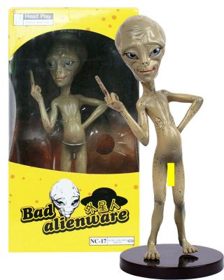 Head Play Bad Alienware " Paul " Comedy Movie Figure Middle Finger Figurine Boxed