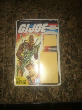 Vintage Hasbro Gi Joe 1984 Roadblock Uncut File Card Heavy Machine Gunner
